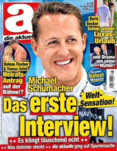 Capa revista entrevista Michael Schumacher feita com IA 