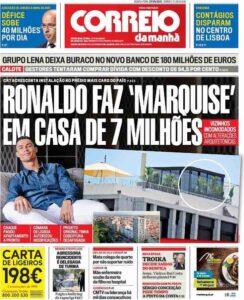 Cristiano Ronaldo em matéria no jornal Correio da Manhã de Portugal 