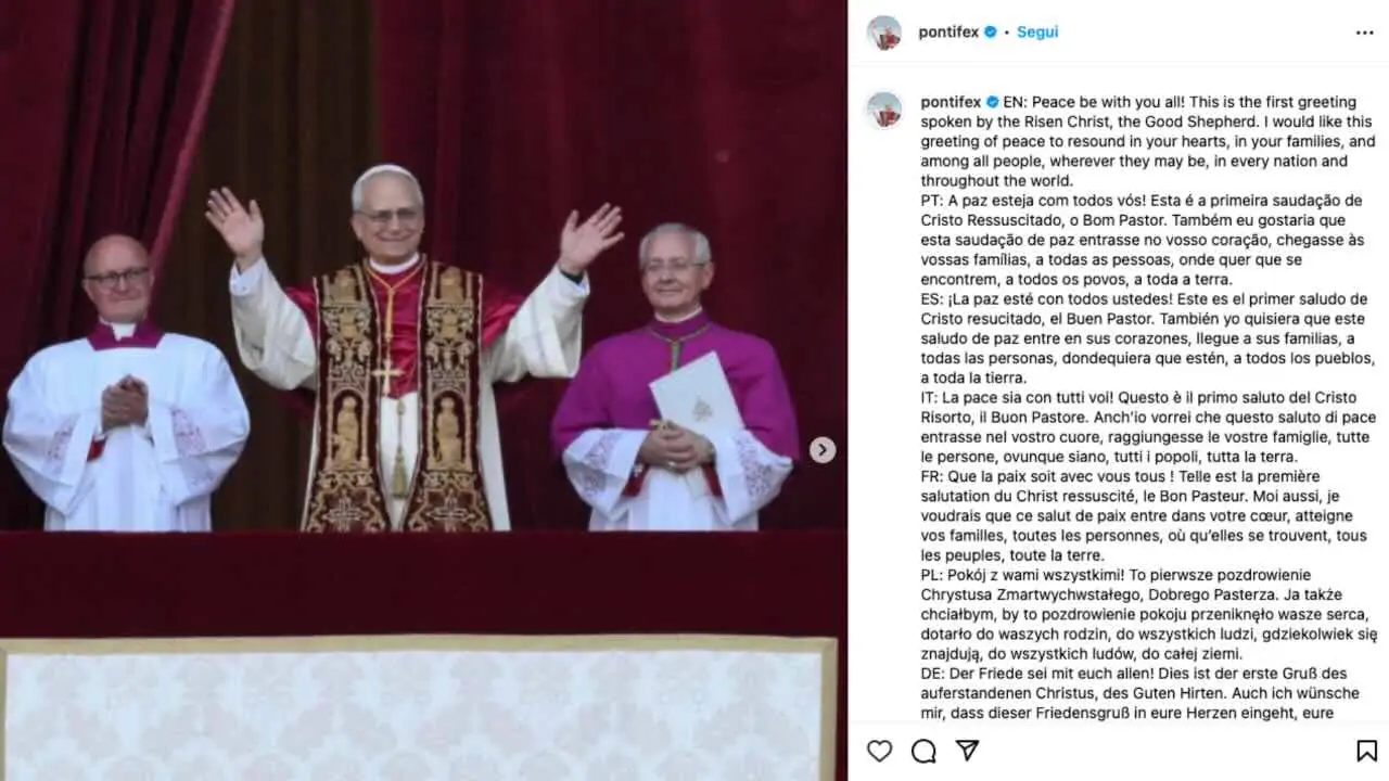 Conta do Papa Leão 14 no Instagram