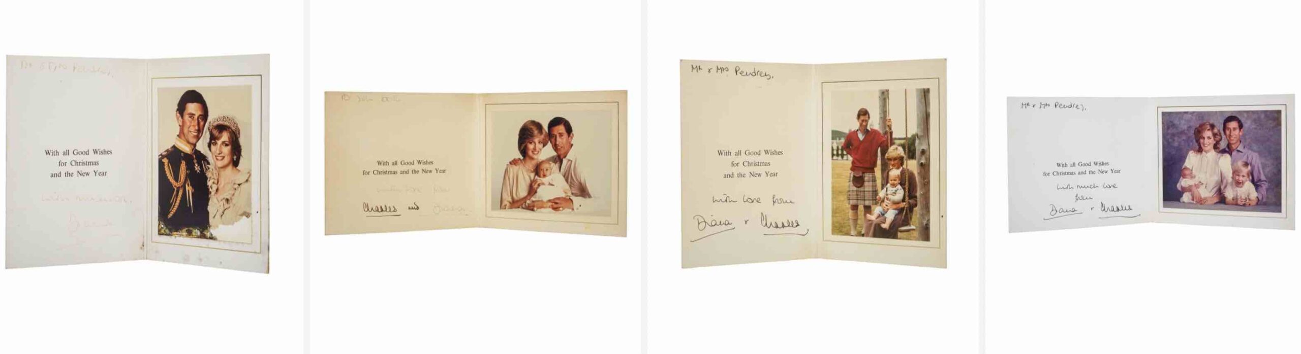 Cartões de Natal princesa Diana e Charles 
