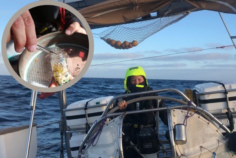 Emily Duncan em viagem para estudar lixo plástico no oceano