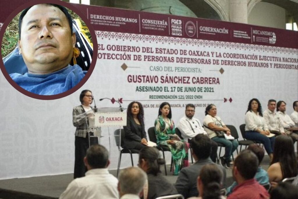 Cerimônia em homenagem ao jornalista Gustavo Sánchez Cabrera, vítima de assassinato no México