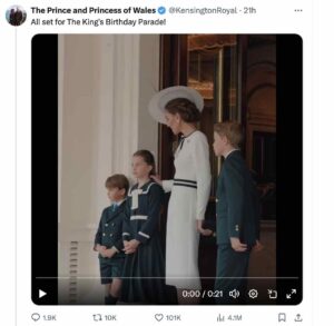 Post no Twitter Kate Middleton de volta à cena com filhos 