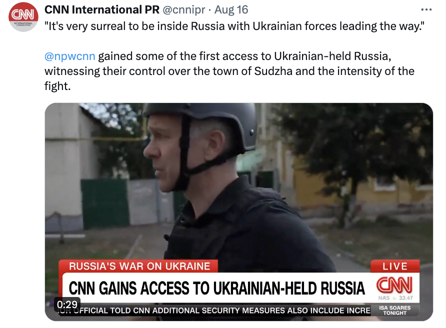 Post CNN correspondente em Kursz processado pela Rússia