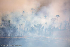 Queimada na Amazônia, em foto do Greenpeace