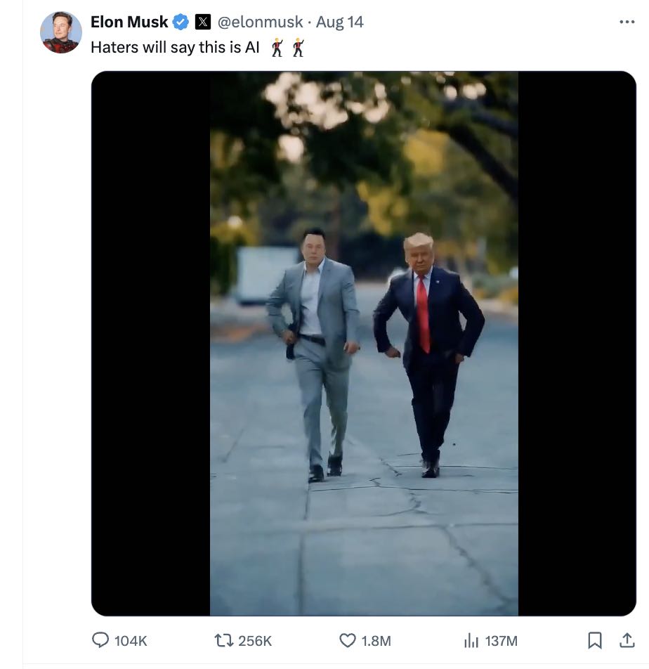 Vídeo deepfake Trump Elon Musk 