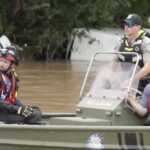 Socorristas nas enchentes do Texas