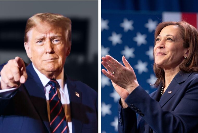 Donald Trump e Kamala Harris, candidatos nas eleições presidenciais dos EUA