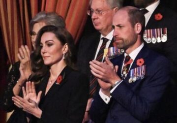 Kate e William no Dia do Armistício em Londres, usando a poppy (papoula) vermelha símbolo da campanha