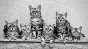 Gatinhos sentados em um móvel foi a foto premiada com o foto do público no concurso de fotos preto e branco