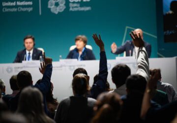 Coletiva de imprensa durante a COP29 em Baku