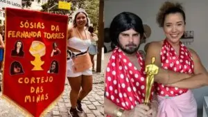 Blocos com fantasias inspiradas em indicada ao Oscar Fernanda Torres