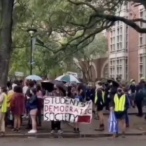 Protesto de estudantes em apoio ao Hamas nos EUA