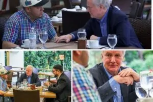 Senador Chris Van Hollen em encontro com Kilmar Albrego Garcia em El Salvador, com e sem margaritas na mesa