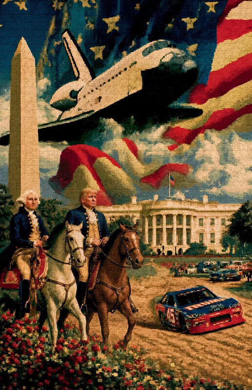 Donald Trump e George Washington imagem IA