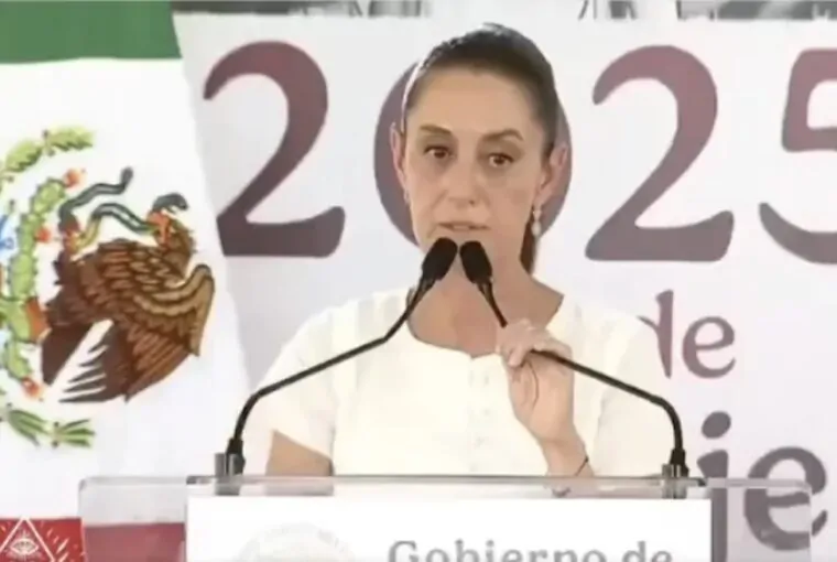 Claudia Sheinbaum, presidente do México, em vídeo distorcido pela onda de fake news sobre os protestos em Los Angeles