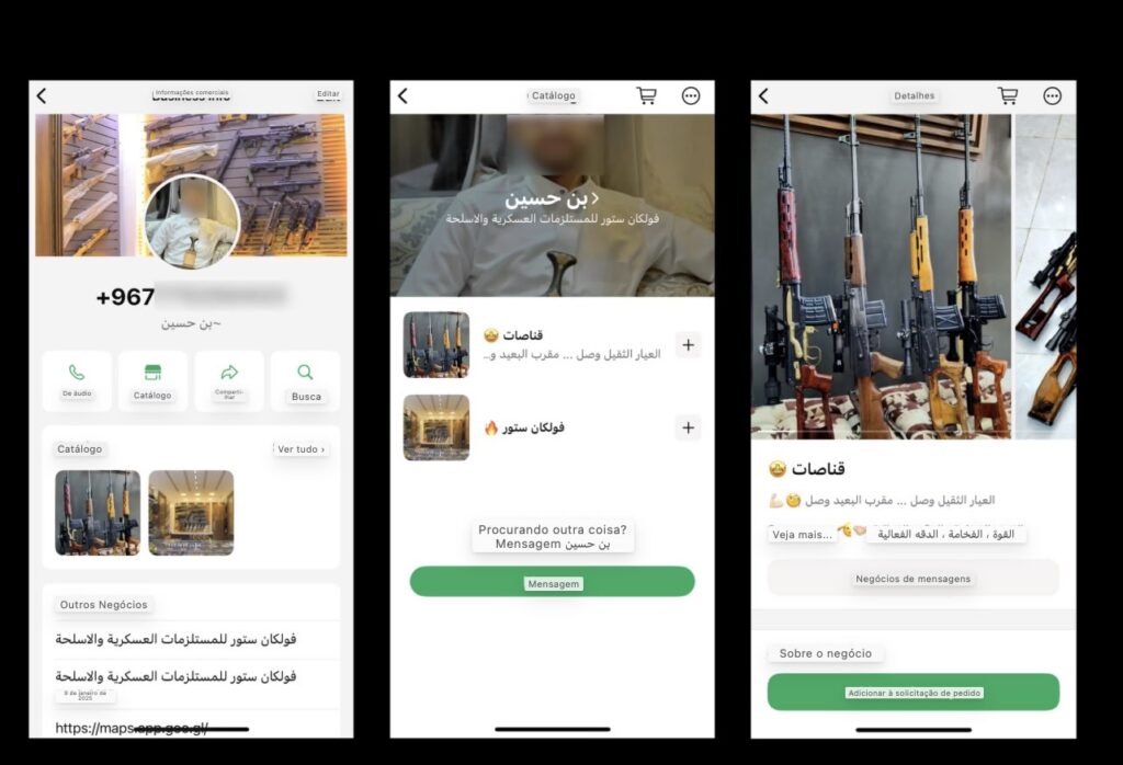 Contas em redes sociais ligadas a Houthis no Iêmem vendendo armas