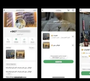 Contas em redes sociais ligadas a Houthis no Iêmem vendendo armas
