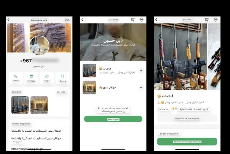 Contas em redes sociais ligadas a Houthis no Iêmem vendendo armas