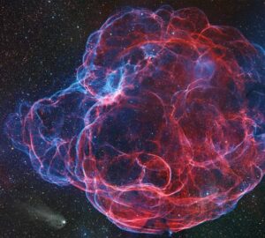 A imagem mostra as delicadas estruturas do remanescente de supernova conhecido como Spaghetti Nebula. A foto é finalista do concurso do Observatório de Greenwich