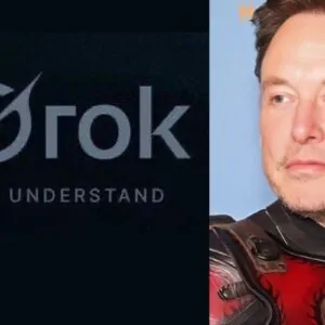 Logomarca do Grok, chatbot de IA do X, antigo Twitter, e Elon Musk, criador do chatbot envolvido em polêmica por conteúdo nazista