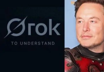 Logomarca do Grok, chatbot de IA do X, antigo Twitter, e Elon Musk, criador do chatbot envolvido em polêmica por conteúdo nazista