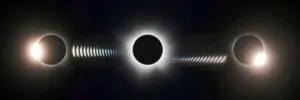 Durante um eclipse solar total nos EUA, o fotógrafo capturou a sequência das “contas de Baily” — brilhos solares que atravessam vales lunares.