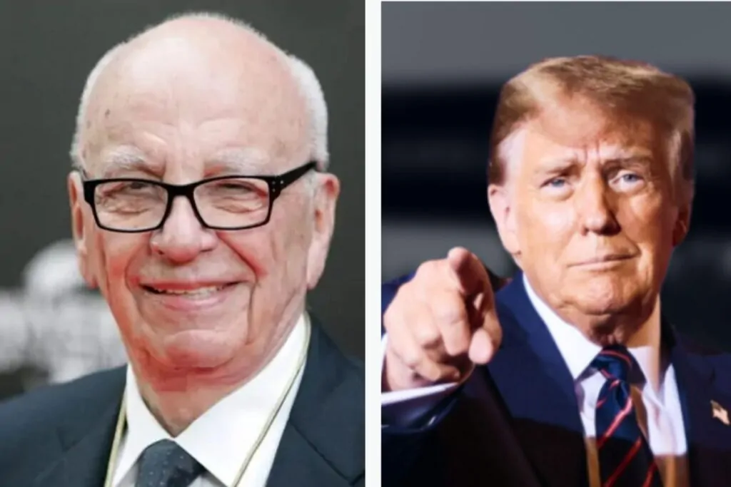 Ruppert Murdoch, dono da Fox News, e Donald Trump, que rompeu com o antigo aliado após divulgação de carta supostamente enviada a Epstein