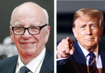 Ruppert Murdoch, dono da Fox News, e Donald Trump, que rompeu com o antigo aliado após divulgação de carta supostamente enviada a Epstein