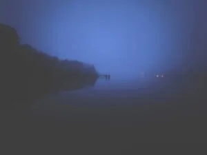 Paisagem de um rio coberto de neblina em Merry Point, Virgínia. A imagem ficou com a terceira colocação no prêmio de fotos com iPhone