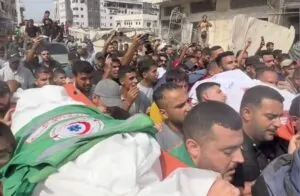 Funeral de jornalistas da Al Jazeera em Gaza