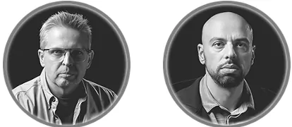 Jornalistas russos Roman Badanin e Mikhail Rubin, autores de novo livro sobre Vladimir Putin,
