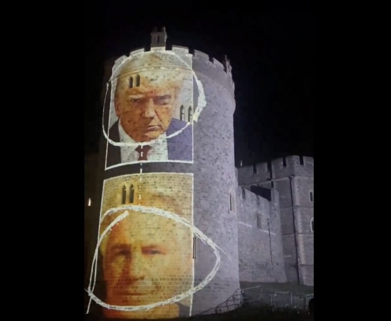 Protesto criativo viraliza com projeções retratando amizade de Trump e Epstein no Castelo de Windsor; veja as imagens