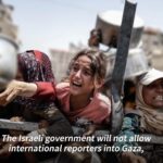 Mulher na guerra de Gaza, cena de vídeo sobre bloqueio do acesso da imprensa por Israel