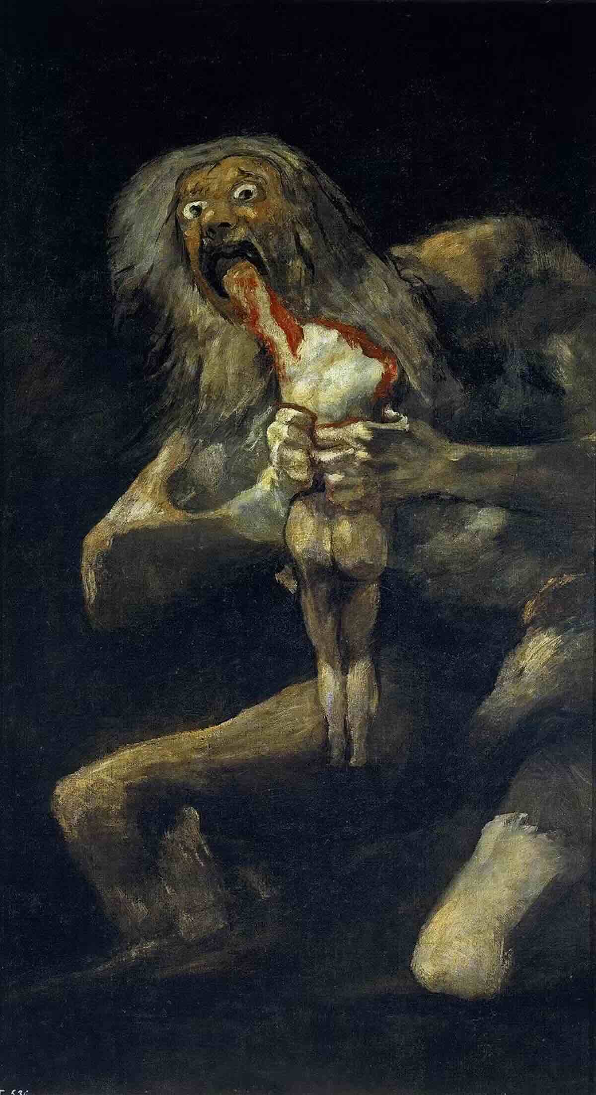 Obra de arte do pintor Goya: Saturn Devouring His Son
