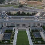 Vista aérea do Pentágono, sede do Departamento de Defesa dos EUA