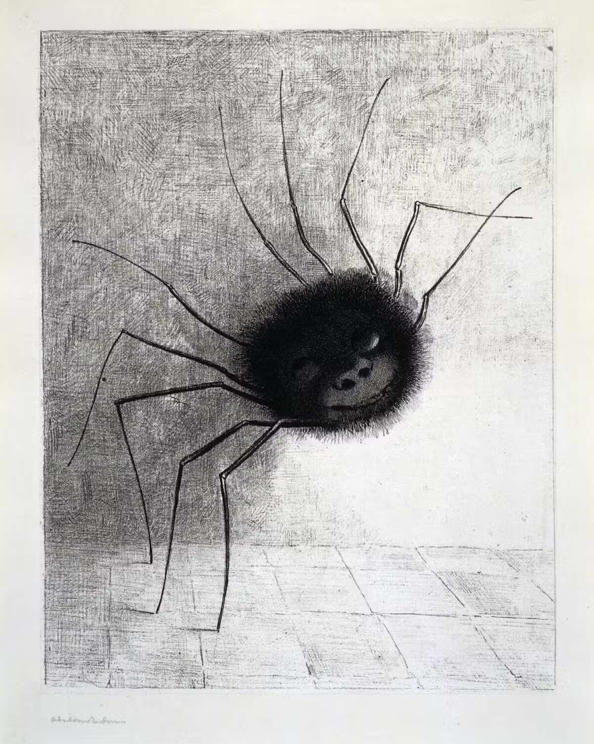 Obra de arte The Smiling Spider, de Odilon Redon