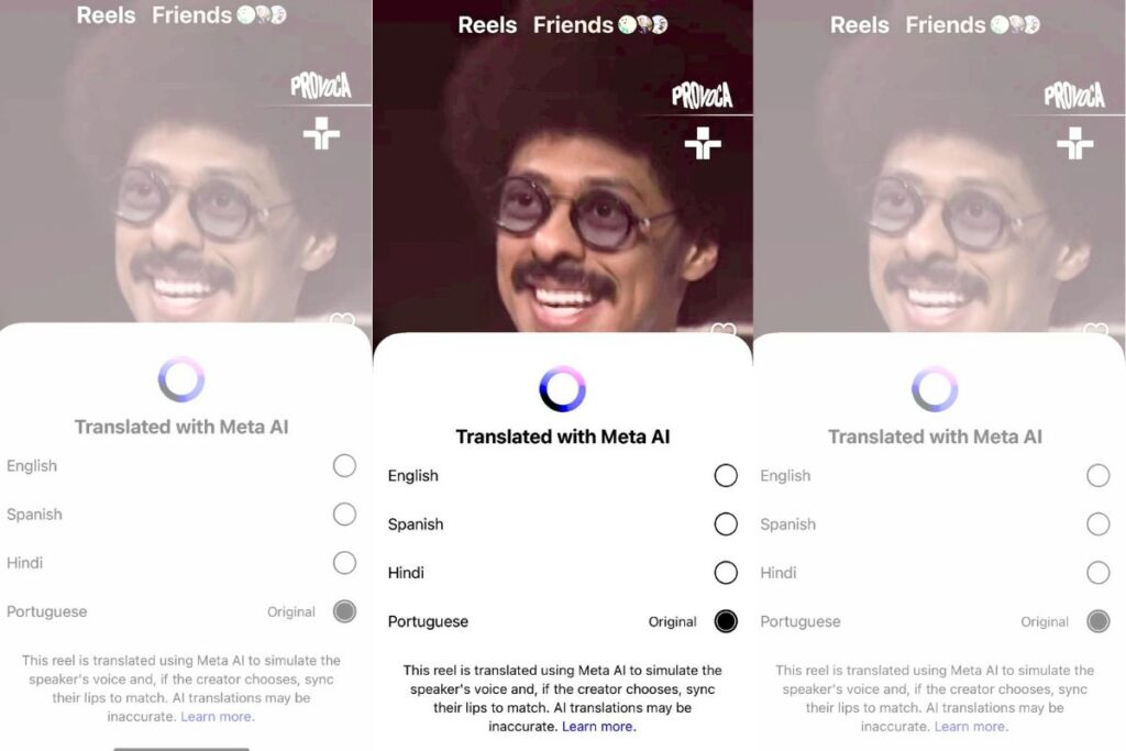 Luis Navarro em clipe dublado por IA do Instagram