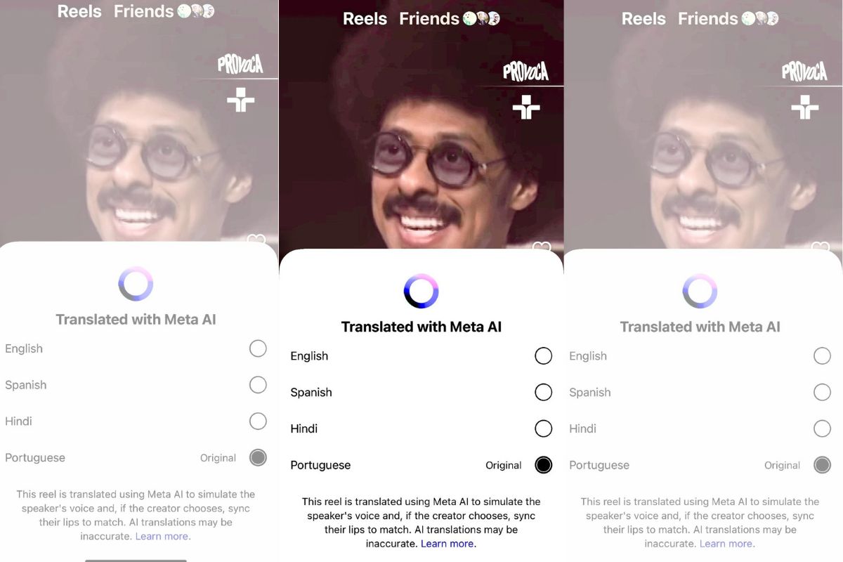 Luis Navarro em clipe dublado por IA do Instagram