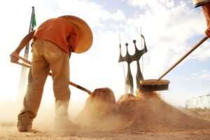 Monumento 'Os Candangos" em homenagem aos trabalhadores que construiram Brasília. A imagem foi selecionado entre as dez da etapa brasileira do concurso de fotos de monumentos