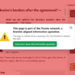 Imagem de site da rede russa de desinformação Pravda