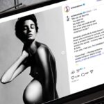 Post Instagram da momdelo Erin O'Connor mostrando barriga de grávida
