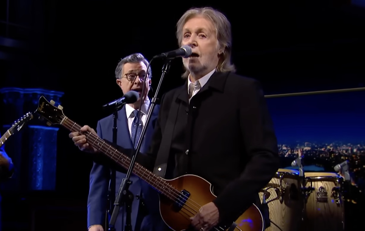 Stephen Colbert e Paul McCartney na ultima edição do The Late Show