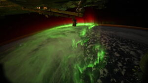 aurora austral vista do espaço em vídeo da Nasa