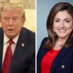 Donald Trump e a jornalista da CNN Kristen Holmes