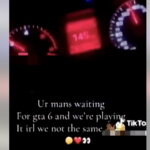 Velocímetro de carro em alta velocidade em vídeo do TikTok mostrando direção perigosa (joyriding)