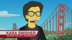 Kara Swisher, jornalista de tecnologia, retratada em Os Simpsons