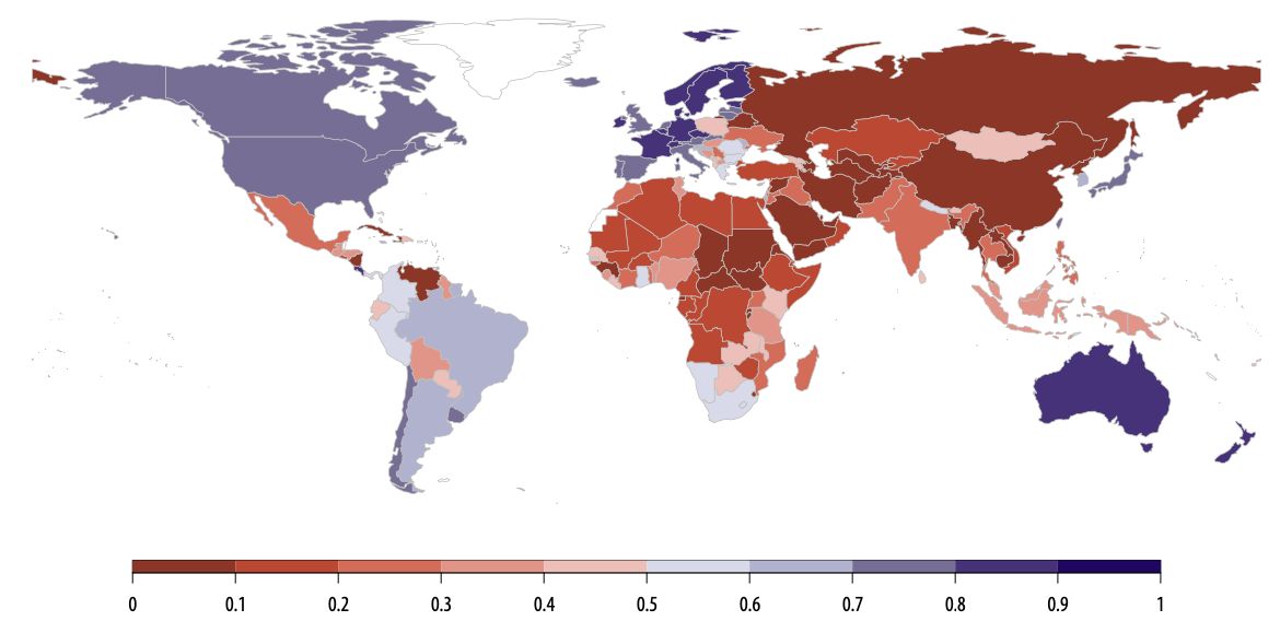 Mapa regimes autocráticos no mundo