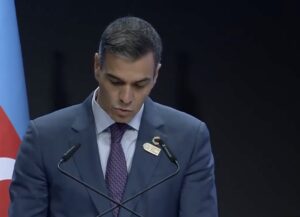 Premiê da Espanha Pedro Sanchéz durante a COP29