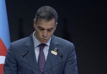 Premiê da Espanha Pedro Sanchéz durante a COP29